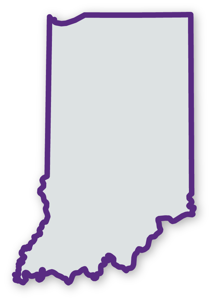 Outline of the state of Indiana